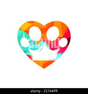 Britische Tierhandlung mit Vektorlogo. Pfotensymbol mit Vektordarstellung des Kronenlogos. Stock Vektor