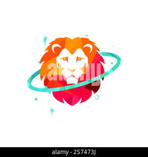 Logo des Löwenplaneten-Vektors. Stock Vektor