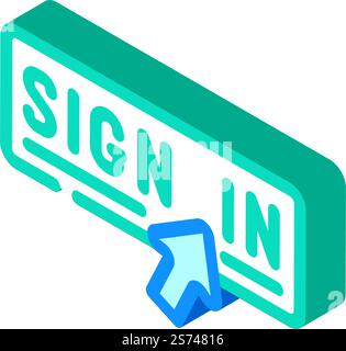 Anmeldung isometrischer Symbolvektor für Registrierung. Melden Sie sich an. Isolierte Symboldarstellung. Abbildung des isometrischen Symbols für die Registrierung bei der Anmeldung Stock Vektor