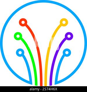 Viber optische Kabel Symbol Vektor flache Design Vorlage Stock Vektor