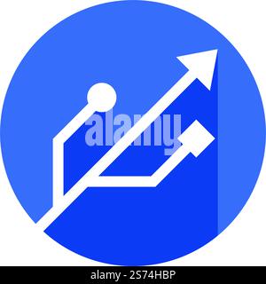 USB-Datenübertragung, Kabelsymbol-Logo-Vektorvorlage flaches Design Stock Vektor