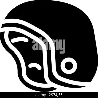 Open Face Helm Motorrad Glyphe Symbol Vektor. Schild mit offenem Helm für Motorräder. Isolierte Symboldarstellung. Open Face Helm Motorrad Glyphe Symbol Vektor Illustration Stock Vektor