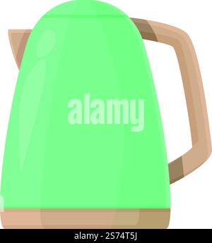 Grüner Wasserkocher Symbol Cartoon Vektor. Wasserkocher. Stilelement. Grüner Wasserkocher Symbol Cartoon Vektor. Wasserkocher Stock Vektor