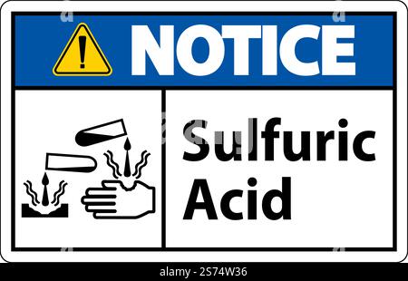 Beachten Sie Das Schwefelsäure-Zeichen Auf Weißem Hintergrund Stock Vektor