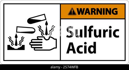 Warnung Schwefelsäure Auf Weißem Hintergrund Stock Vektor