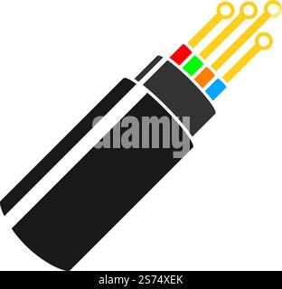 Viber optische Kabel Symbol Vektor flache Design Vorlage Stock Vektor
