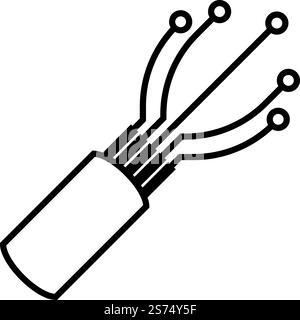 Viber optische Kabel Symbol Vektor flache Design Vorlage Stock Vektor