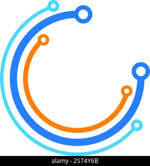 Viber optische Kabel Symbol Vektor flache Design Vorlage Stock Vektor