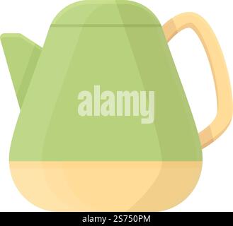 Grünes Dekor Wasserkocher Icon Cartoon Vektor. Elektrischer Wassertopf. Kesselausführung. Grünes Dekor Wasserkocher Icon Cartoon Vektor. Elektrischer Wassertopf Stock Vektor