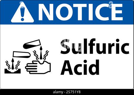 Beachten Sie Das Schwefelsäure-Zeichen Auf Weißem Hintergrund Stock Vektor