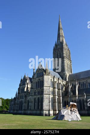 Kathedrale von Salisbury - Kirche der Heiligen Jungfrau Maria. Eine anglikanische Kathedrale in Salisbury, England, Großbritannien Stockfoto