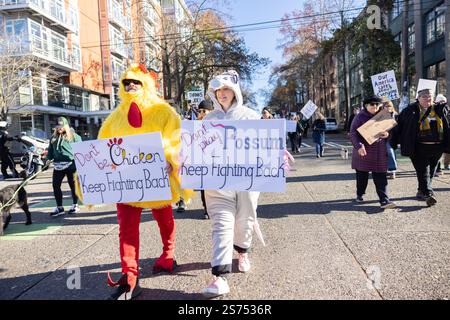 Seattle, Washington DC, USA. Seattle People's March 18th January 2025 Credit: Alex Garland/Alamy Live News Stockfoto