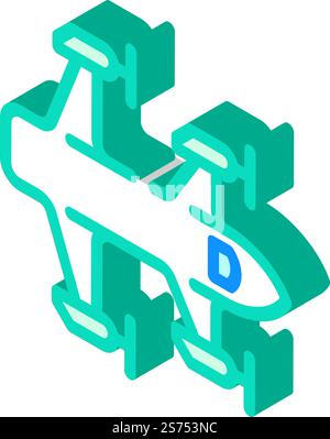 Tiltrotor Flugzeug Flugzeug Isometrischer Iconvektor. Schild für das Flugzeugflugzeug Tiltrotor. Isolierte Symboldarstellung. Tiltrotor Flugzeug Flugzeug isometrische Icon Vektor Illustration Stock Vektor