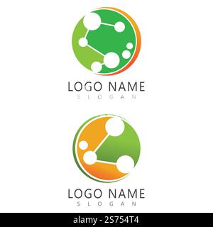Vektor-Vorlage für Illustration des Moleküllogos Stock Vektor