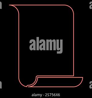 Neonpapierpapyrus altes Scrollpapier wichtiges Dokument mit Pergament für Vorlage Icon Schwarz Farbe Vektor Illustration flache Art einfache Vorstellung Kreis Runde rote Farbe Vektor Illustration Bild flache Art Licht. Neonpapier Papyrus altes Scrollpapier wichtiges Dokument mit Pergament für Vorlage Symbol schwarze Farbe Illustration im Kreis rund rote Farbe Vektor Illustration Bild flache Art Stock Vektor