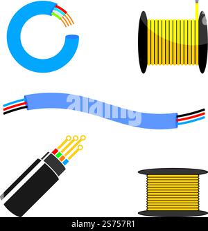 Viber optische Kabel Symbol Vektor flache Design Vorlage Stock Vektor