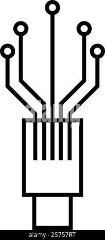 Viber optische Kabel Symbol Vektor flache Design Vorlage Stock Vektor