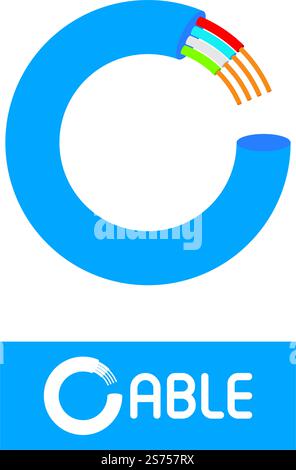 Viber optische Kabel Symbol Vektor flache Design Vorlage Stock Vektor