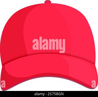Red Cap Symbol Cartoon Vektor. Baseballmütze. Modische Kleidung. Red Cap Symbol Cartoon Vektor. Baseballmütze Stock Vektor