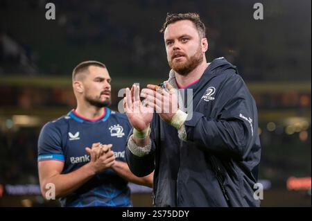 Dublin, Irland. Januar 2025. James Ryan von Leinster nach dem Investec Champions Cup, Pool 2, Runde 4 Spiel zwischen Leinster Rugby und Bath Rugby im Aviva Stadium in Dublin, Irland am 18. Januar 2025 (Foto: Andrew SURMA/ Credit: SIPA USA/Alamy Live News Stockfoto