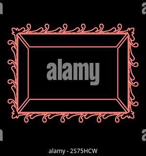 Neon Bild Rahmen Symbol Schwarz Farbe Vektor Illustration flach Stil einfaches Bild rot Farbe Vektor Illustration Bild flach Stil Licht. Neon Bild Rahmen Symbol Schwarz Farbe Vektor Illustration flach Bild rot Farbe Vektor Illustration Bild flach Stil Stock Vektor