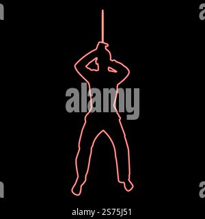 Neon Mann mit Schwert Machete von oben kalte Waffen in der Hand Soldat Soldat Soldat in verschiedenen Positionen Hunter mit Messer Kampf stellt starke Verteidiger Krieger Konzept Waffen stehende rote Farbe Vektor Illustration Bild flache Stil Licht. Neon Mann mit Schwert Machete von oben kalte Waffen in der Hand Soldat Soldat Soldat in Positionen Hunter mit Messer Kampf stellt starke Verteidiger Krieger Konzept Waffen Stand rote Farbe Vektor Illustration Bild flach Stil Stock Vektor