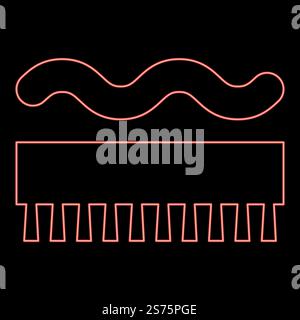 Neon abriebfest für Besenbürsten Bezeichnung auf der Tapete Symbol Schwarz Farbe Vektor Illustration flach Stil einfaches Bild Rot Farbe Vektor Illustration Bild flach Stil Licht. Neon abriebfest für Besenbürsten Bezeichnung auf dem Tapetensymbol Schwarz Farbe Vektor Illustration flach Stil Bild Rot Farbe Vektor Illustration Bild flach Stil Stock Vektor