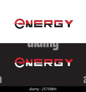 Energy Text dynamisches Logo mit Lightning - modernes Energy Logo Stock Vektor