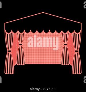 Neonpavillon für Einkaufen Geschäftszelt Festzelt für Werbung Icon schwarze Farbe Vektor Illustration flache Art einfaches Bild rote Farbe Vektor Illustration Bild flache Art Licht. Neonpavillon für Einkaufen Geschäftszelt Festzelt für Werbung Icon schwarz Farbe Vektor Illustration flach Stil Bild rot Farbe Vektor Illustration Bild flach Stil Stock Vektor