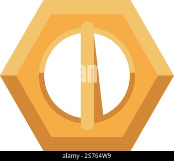 Knopf oder Taste auf dem Bedienfeld zur Steuerung und Anpassung der Einstellungen. Lautstärkeregler, Anzeige und Verstärkung des Tons. Mischpult für Stereo-, Elektro- oder Elektronikteile. Vektor in abgewickelter Form. Bedienknopf zur Steuerung und Anpassung der Einstellungen Stock Vektor