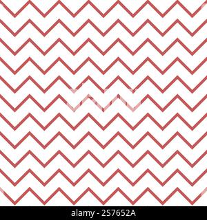 Zickzackverzierungen. Geometrisches Motiv, geschwungene Linien, Weihnachtsstimmung. Nahtloses Muster, Tapeten- oder Geschenkpapier, Textil-Hintergrunddruck. Vektor in abgewickelter Form. Geschwungene Linien oder Zickzack-Muster Stock Vektor