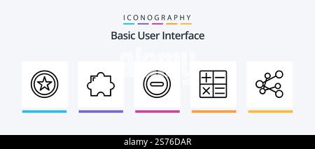 Basic Line 5 Symbolpaket Mit . Favorit. . Kreatives Symboldesign Stock Vektor