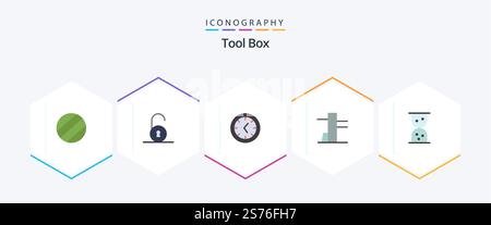 Tools 25 Flat Symbolpaket mit . . Stock Vektor
