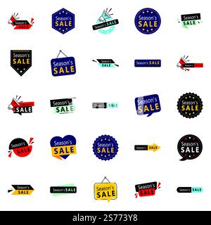 25 stylische Season Sale Banner für Mode- und Lifestyle-Websites Stock Vektor