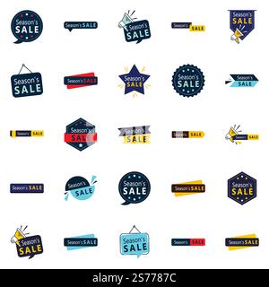 25 stylische Season Sale Banner für Mode- und Lifestyle-Websites Stock Vektor