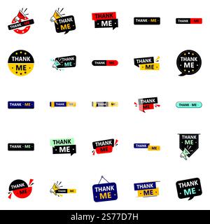 25 professionelle Dankesbanner, um Dankbarkeit zu zeigen Stock Vektor