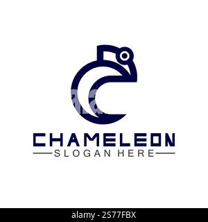 Design-Vorlage für Chameleon-Logo. Vektordarstellung Stock Vektor