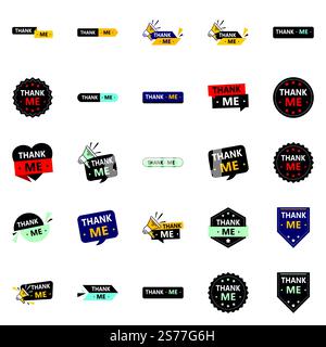 Bedanken Sie sich mit unseren 25-Pack Dankesbanner Stock Vektor