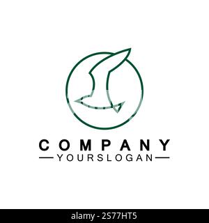 Linienzeichnung Vogellogo Vektorzeichnung minimalistisches Vogelsymbol Stock Vektor