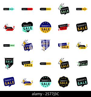 25 stylische Season Sale Banner für Mode- und Lifestyle-Websites Stock Vektor