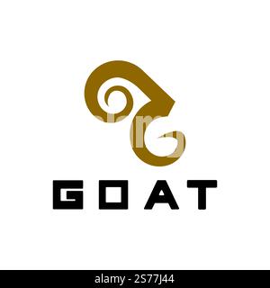 Vektordarstellung des Buchstabens G Ziegenkopf Stock Vektor