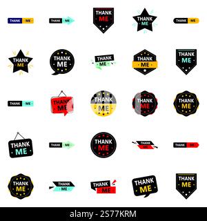 25 professionelle Dankesbanner, um Dankbarkeit zu zeigen Stock Vektor