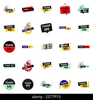 25 professionelle Dankesbanner, um Dankbarkeit zu zeigen Stock Vektor