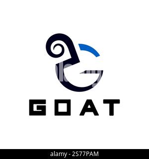 Vektordarstellung des Buchstabens G Ziegenkopf Stock Vektor