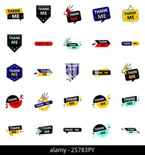 Bedanken Sie sich mit unseren 25-Pack Dankesbanner Stock Vektor