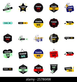 Bedanken Sie sich mit unseren 25-Pack Dankesbanner Stock Vektor