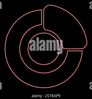 Neon-Bremssystem auf dem Rad Automobil-Auto-Scheibenbelag hydraulische Trommel rote Farbe Vektor-Illustration Bild flache Art Licht. Neon-Bremssystem auf dem Rad Automobil-Auto-Scheibenbelag hydraulische Trommel rote Farbe Vektor-Illustration Bild flache Art Stock Vektor