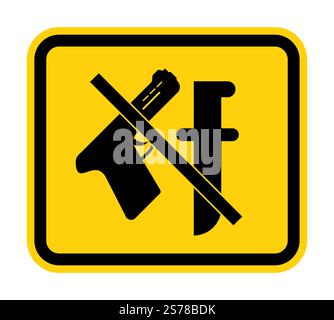 Symbol „Waffe verboten“. Verbote, keine Waffen, mit Waffe und Messer. Stock Vektor