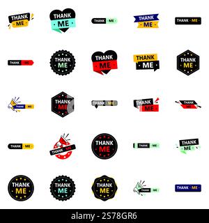 25 professionelle Dankesbanner, um Dankbarkeit zu zeigen Stock Vektor