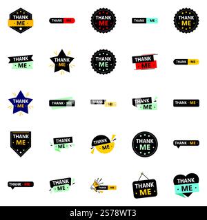25 professionelle Dankesbanner, um Dankbarkeit zu zeigen Stock Vektor